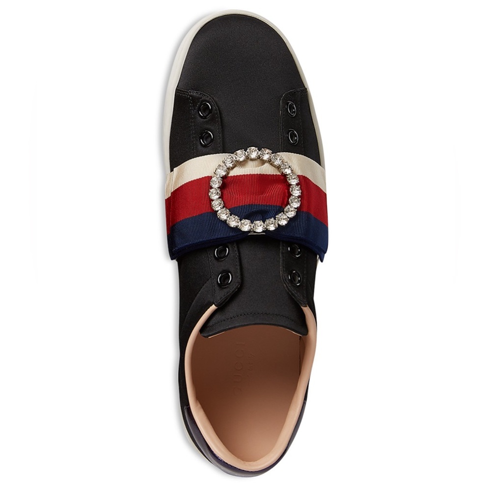Gucci Women's Ace Bow Satin Slip-On Sneakers